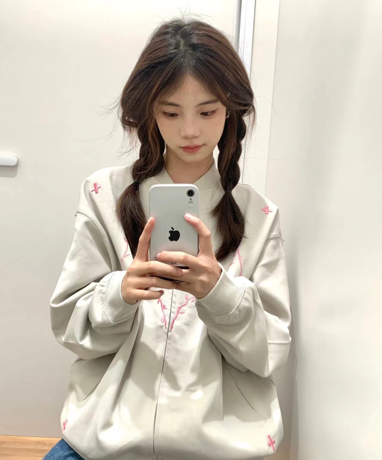 Original design embroidered American sweatshirt jacket for women 2023 autumn new loose baseball uniform jacket top fashion