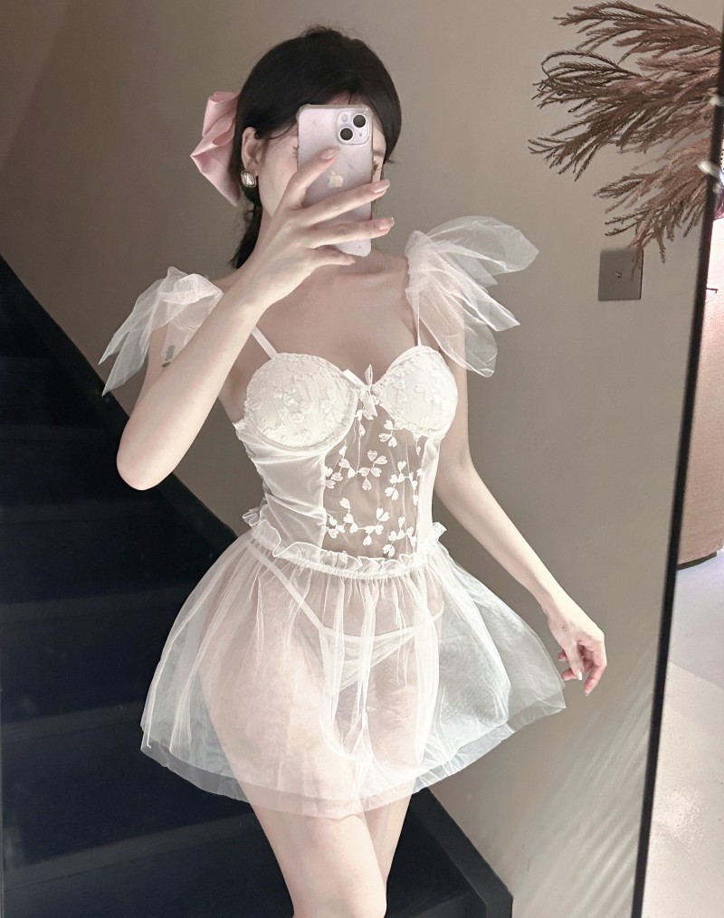 ~純欲誘惑吊帶紗裙性感收腰辣妹透視睡裙女