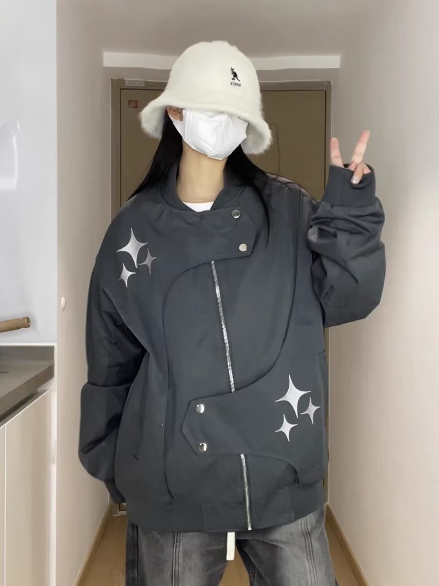 2023 New American deconstructed design baseball uniform jacket for men and women trendy brand student loose spring and autumn casual jacket