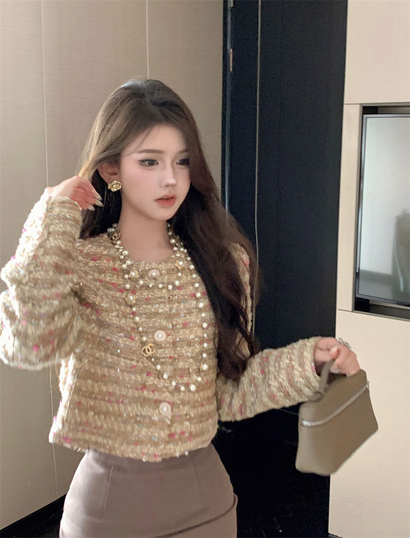 ~French style short jacket for women in autumn and winter new style high-end fashionable top