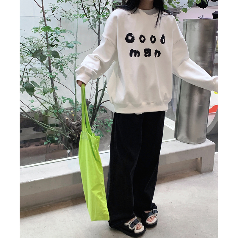 官圖華棉複合薄款310克/加絨410克秋冬裝衛衣女印花
