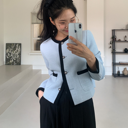 Korean style spring and autumn new sweet little fragrance versatile long-sleeved suit jacket small loose cardigan top