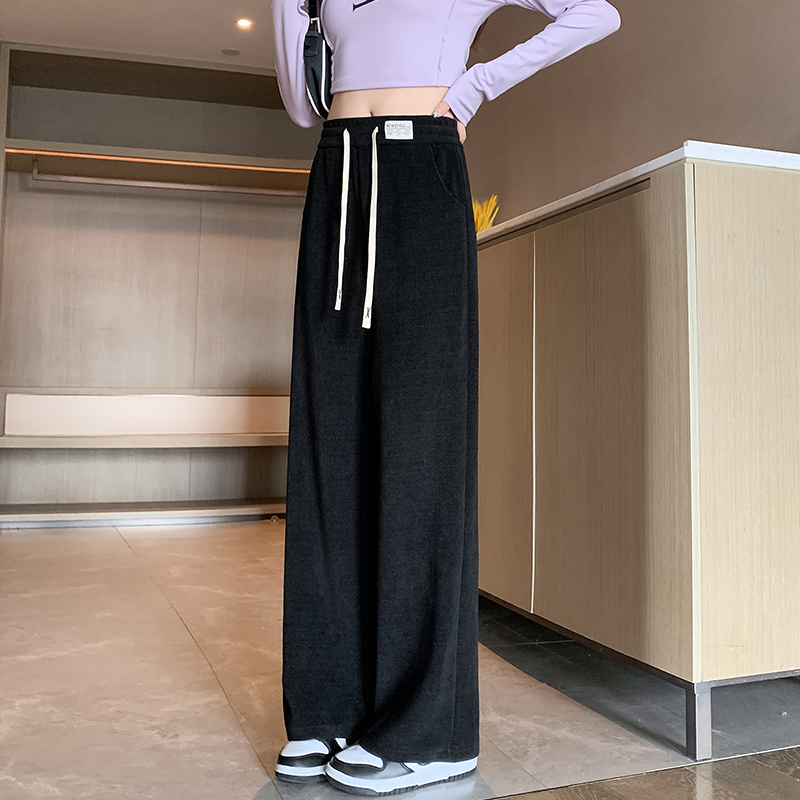 歐棉絨窄版闊腿褲女2023春秋冬新款褲子燈芯絨休閒百搭直筒褲