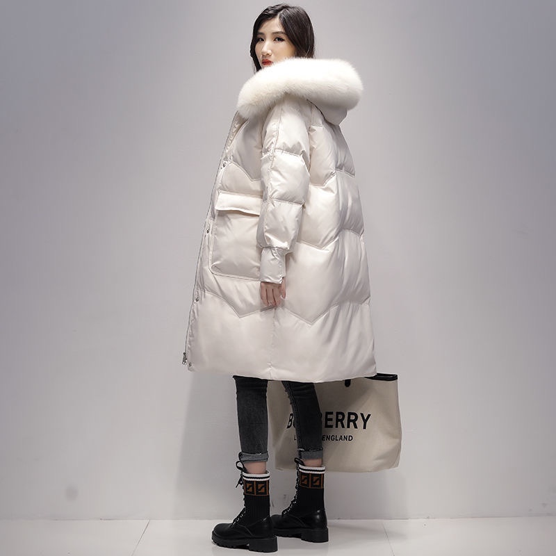 張貝貝羽絨服棉衣bf新款冬季韓版加厚外套女中長款大毛領寬鬆棉服