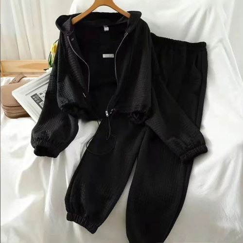  New Casual Sports Suit Women's Spring and Autumn Sweater Loose Street Fashion Age-Reducing Western Style Three-piece Trendy Suit