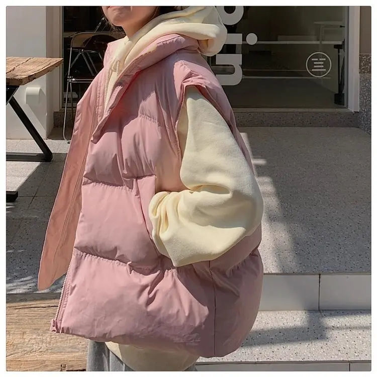 ins網紅小個子羽絨棉馬甲女 冬季韓版學生外穿坎肩背心馬夾棉服bm