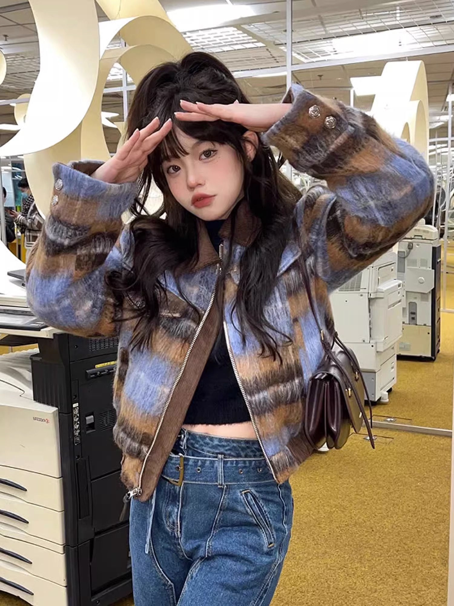 2023 new style small style woolen short coat for women Korean niche high-end style versatile jacket top