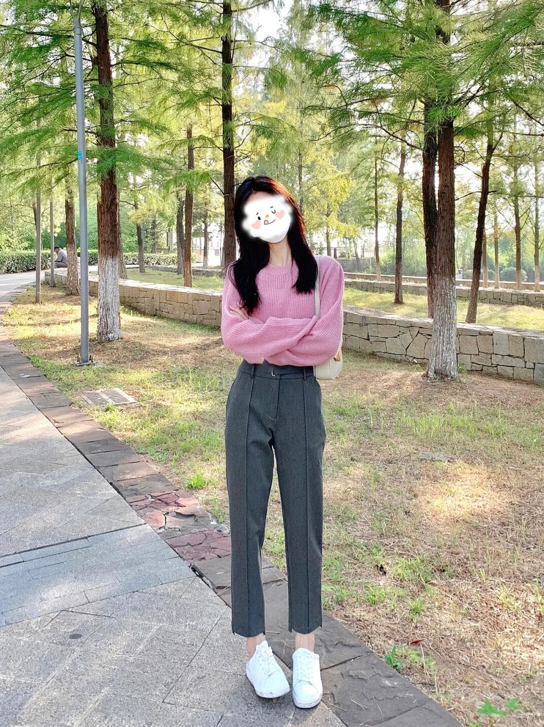 2023新款秋季粉色套頭毛衣女高級感法式韓版上衣外穿打底針織衫