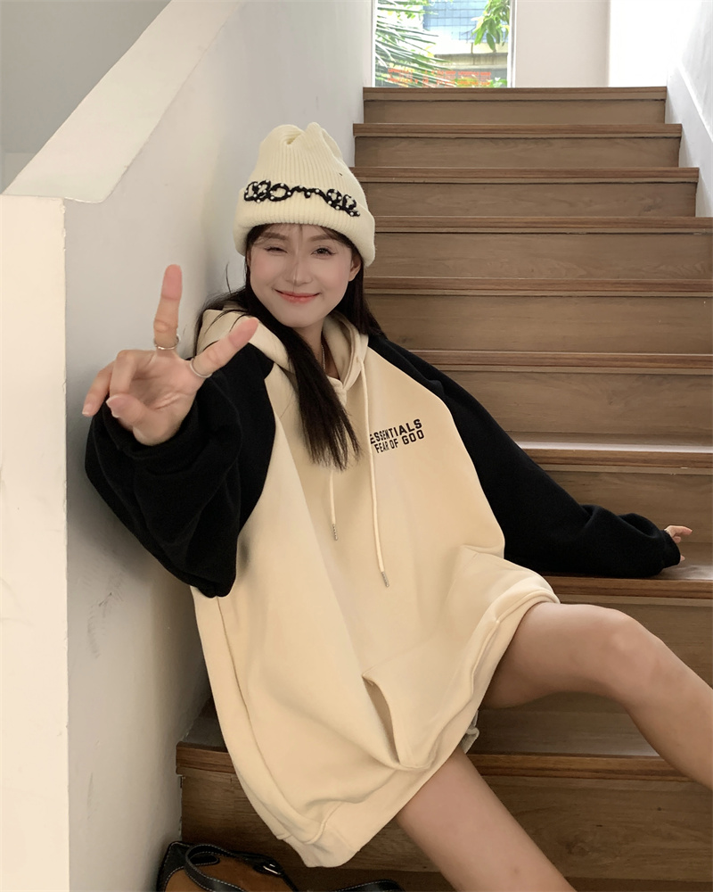 實拍 新款秋冬休閒連帽衛衣慵懶寬鬆百搭帽衫
