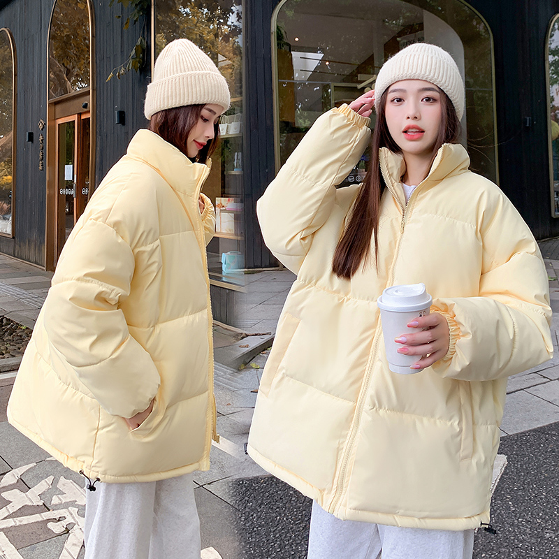 2023年羽絨棉服新款韓版加厚短款純色掛拍學生外套ins棉襖