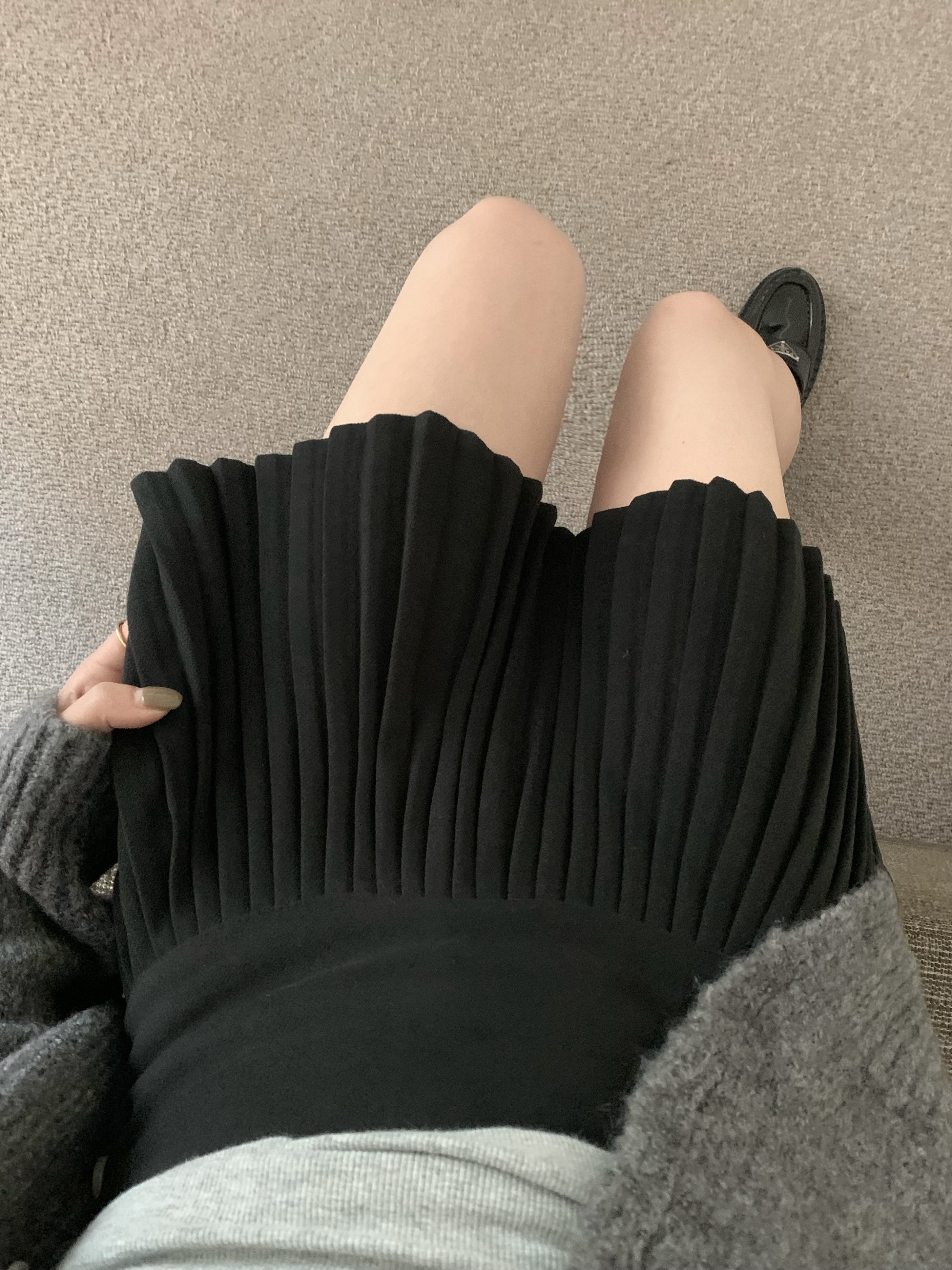 ~Thick woolen anti-exposure skirt A-line skirt
