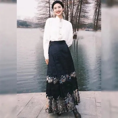 新中式輕國風改良漢服元素白色立領襯衫女春秋別致設計感小眾上衣