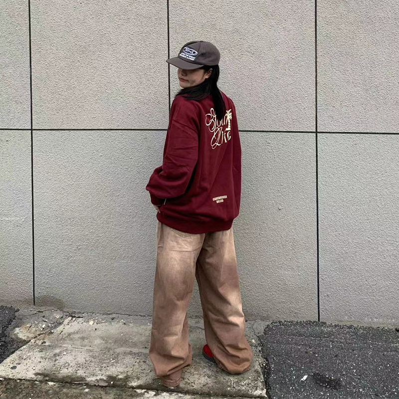 防棉華棉複合牛奶絲300克/銀狐絨400克圓領衛衣女
