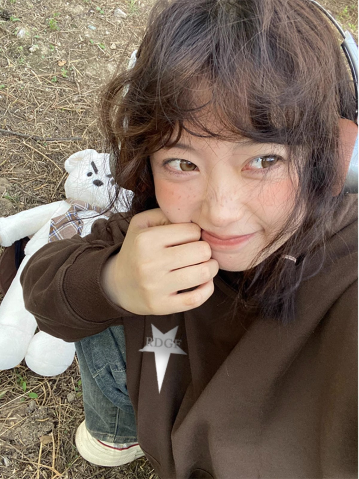 純棉 加絨 美式小眾印花慵懶風雙層連帽衛衣