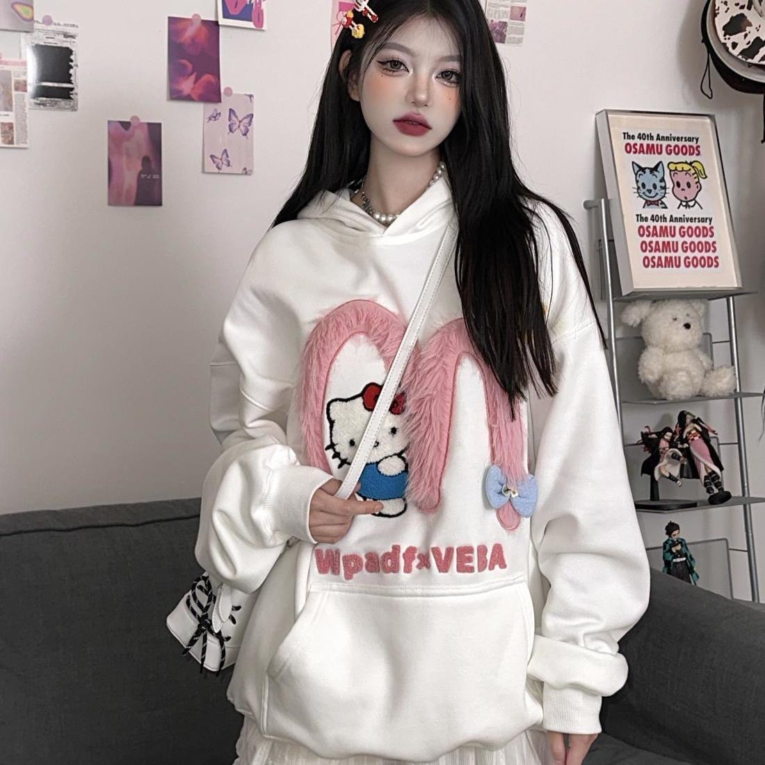 Towel show CVC edible wool Chinese cotton composite milk silk + silver fox velvet sweatshirt for women