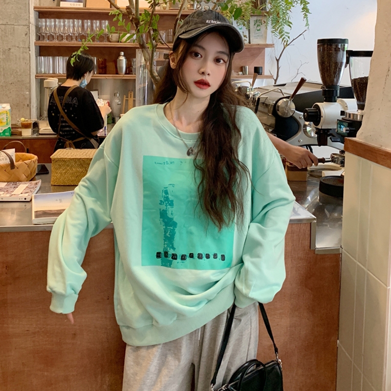 6535魚鱗 秋裝薄款衛衣女薄款寬鬆bf慵懶風