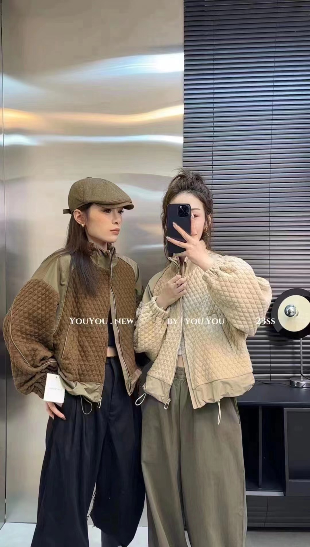 拼接棒球服外套女2023秋季加厚新款休閒百搭短款抽繩衝鋒衣