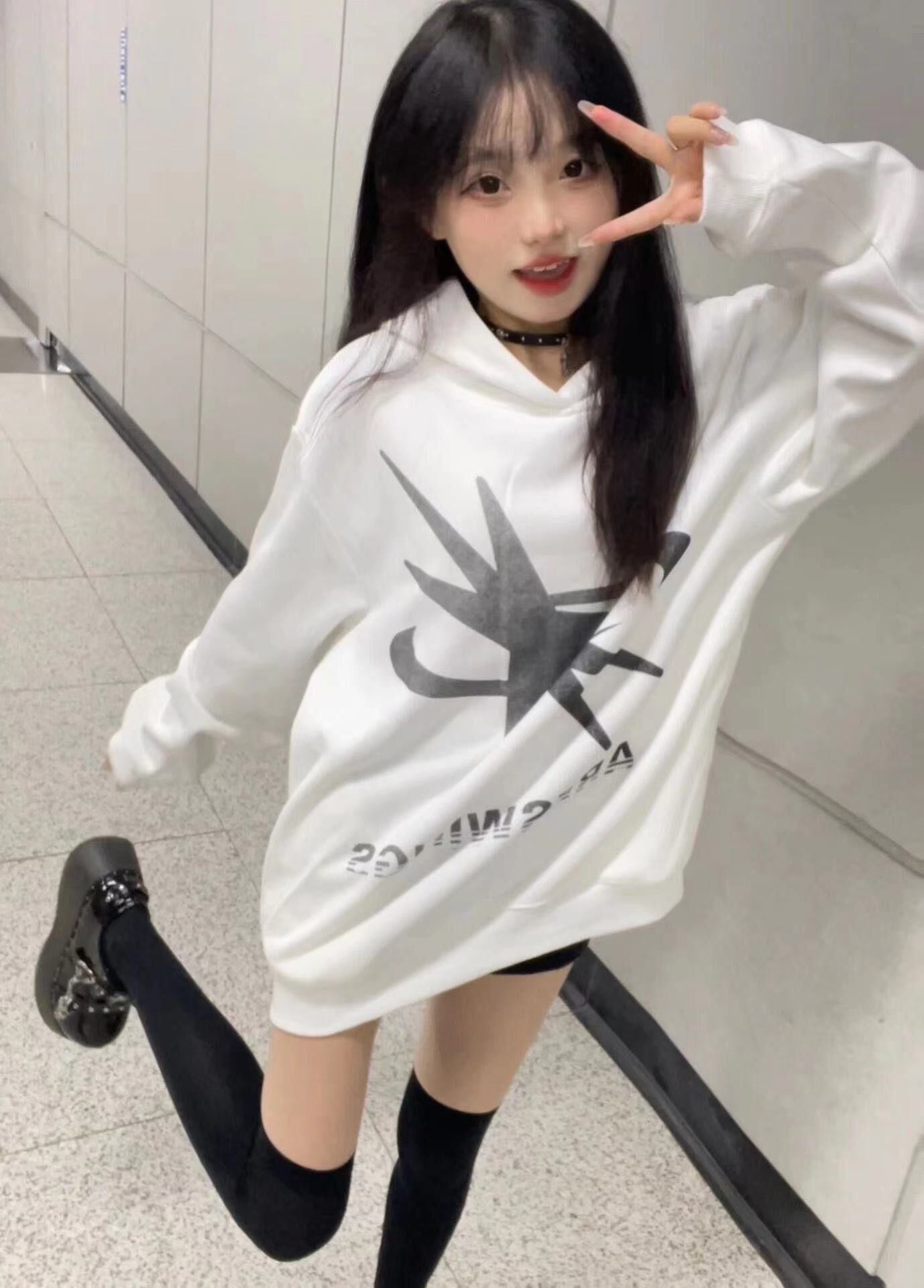 2023新款早秋美式街頭潮流嘻哈印花連帽衛衣男潮牌寬鬆高街帽衫女