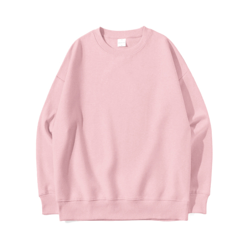 Pink hooded round neck sweatshirt for women in autumn and winter with niche design, plus velvet and thickened oversize breast-type tops