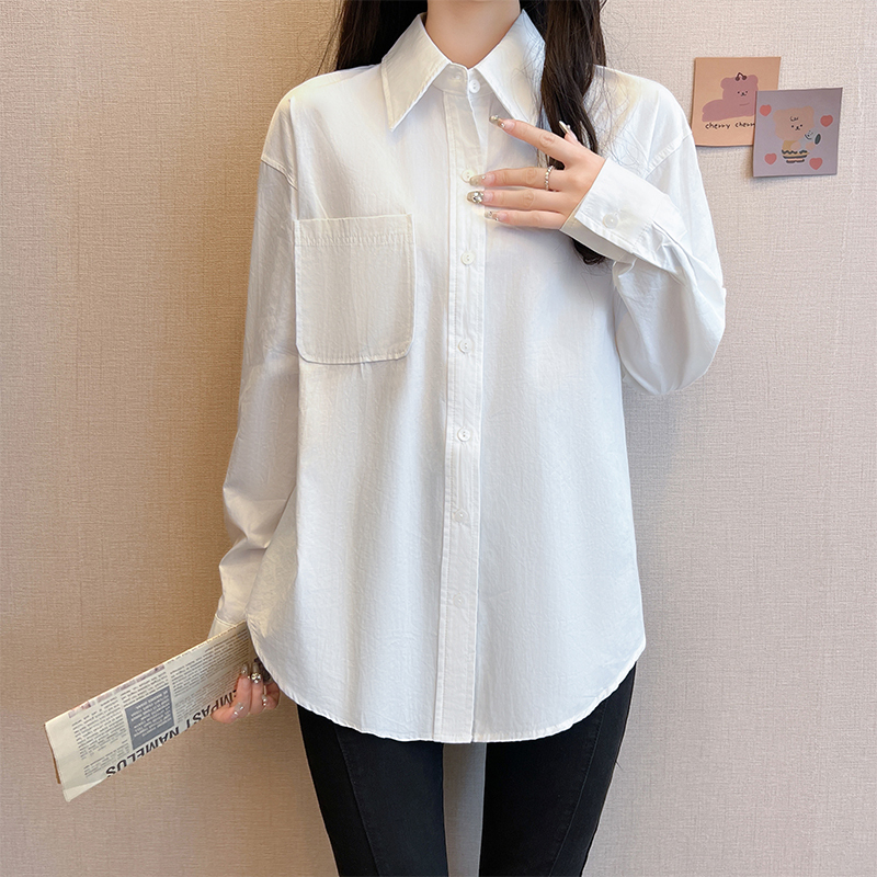Early autumn women's coat shirt design niche French shirt women's long sleeve early autumn 2023 new style