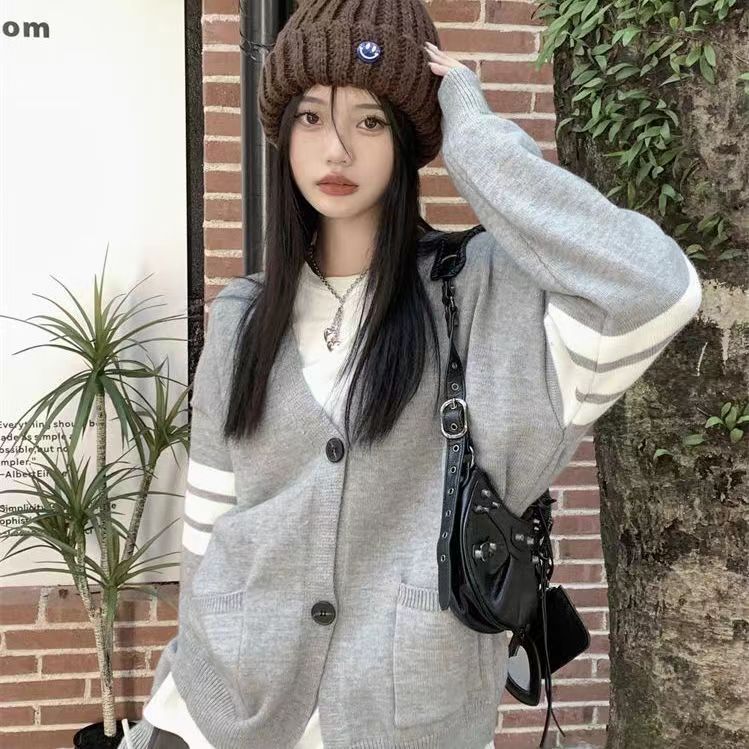 2023 New Slim, Fragrant, Lazy Style Korean Sweater Jacket Knitted Cardigan Spring and Autumn Women's Top