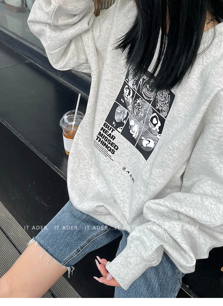 2023新款寬鬆大碼 秋裝薄款衛衣女大碼 後包領 拉肩線 M-XXXL