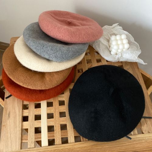 Beret women's British retro autumn and winter wool painter's hat ladies bud hat versatile trendy ins