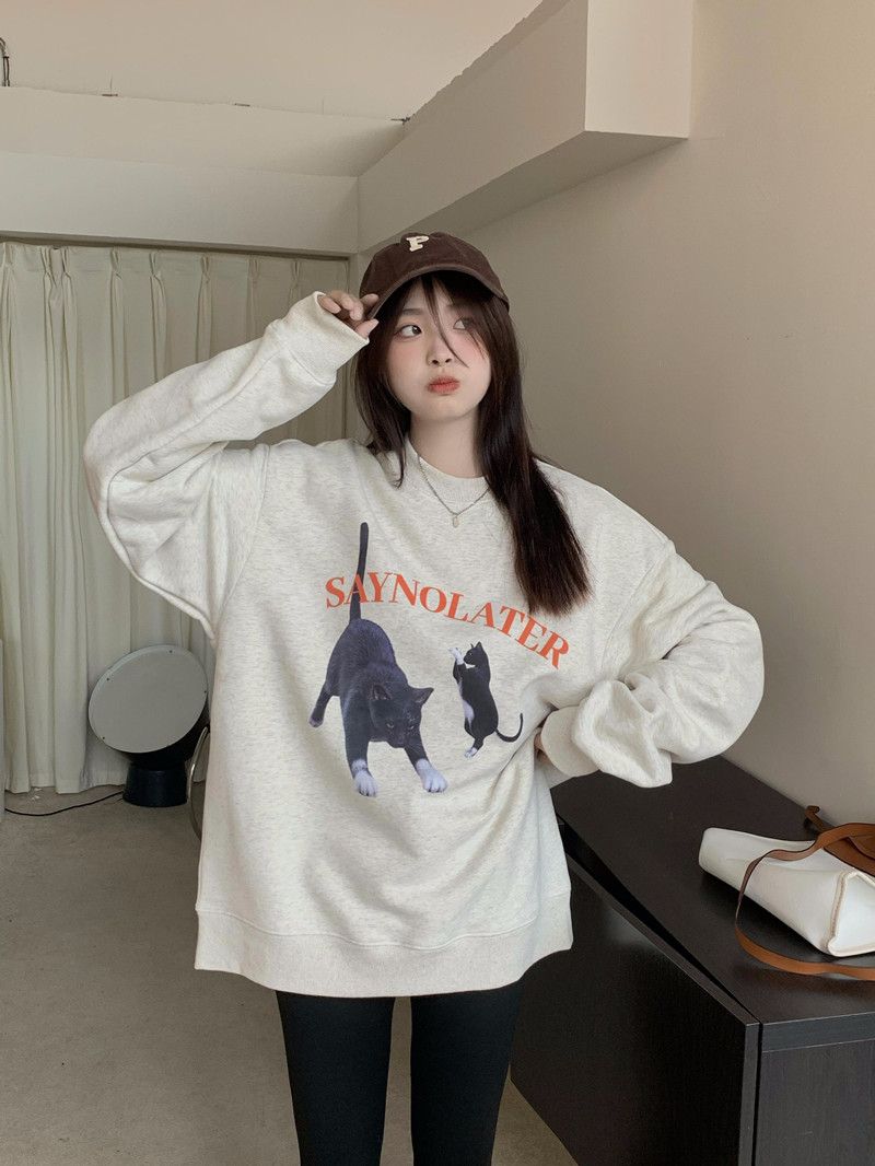 秋裝薄款衛衣女大碼 後包領 拉肩線 M-XXXL
