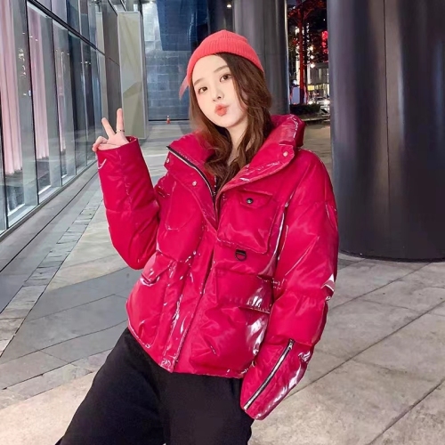 Shiny down cotton coat for women  new winter Korean style internet celebrity loose slimming short bread coat