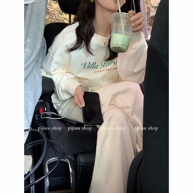 2023年新款時尚學生裝秋裝薄款衛衣女大碼 後包領 拉肩線 M-XXXL