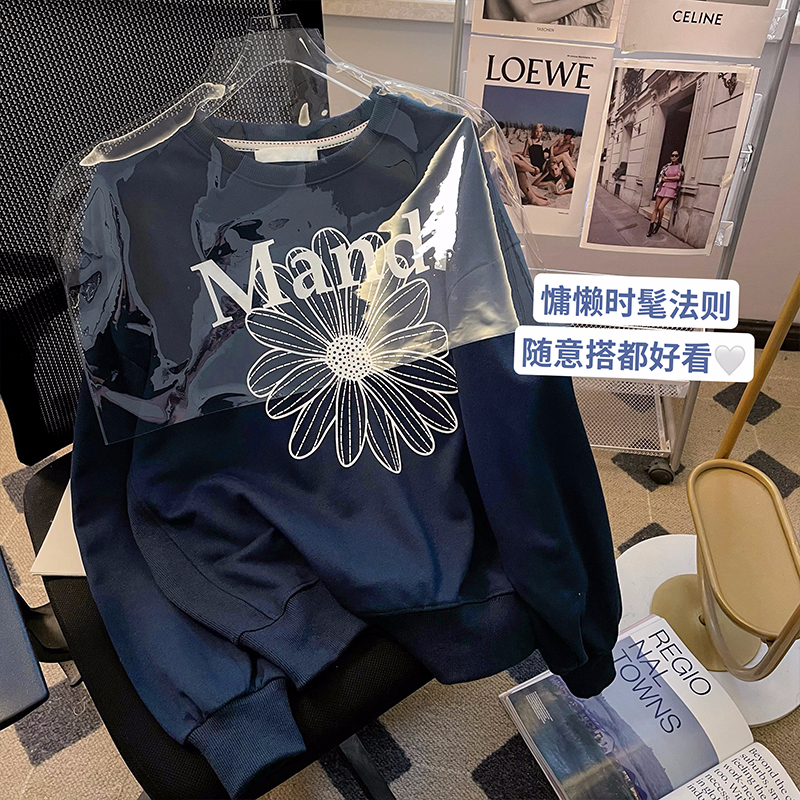 2023新款寬鬆休閒 秋裝薄款衛衣女大碼 後包領 拉肩線 M-XXXL