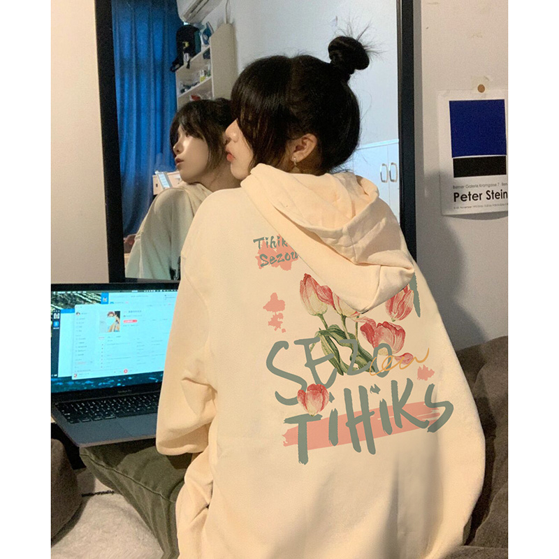 防棉華棉複合牛奶絲300克/銀狐絨400克連帽衛衣女