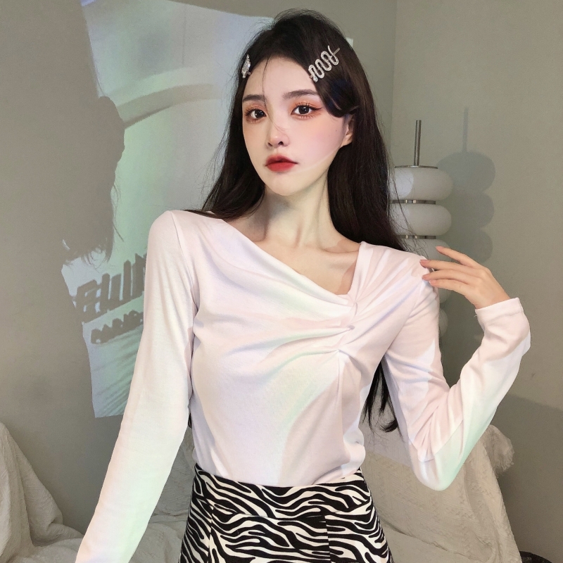 實拍 新款休閒時尚女裝  雙面德絨 秋冬磨毛長T恤女長袖打底衫