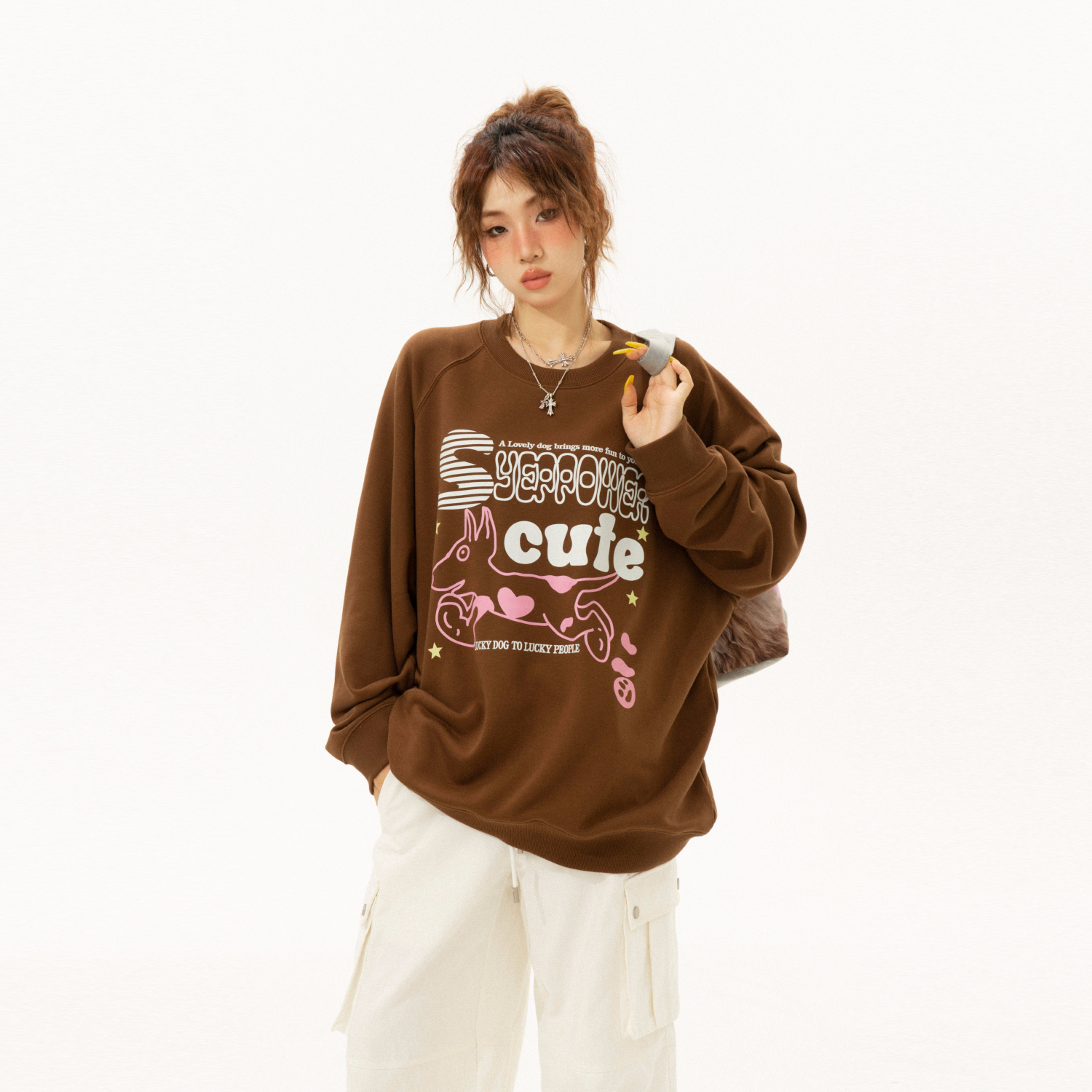 2023 秋裝薄款衛衣女大碼 後包領 拉肩線 M-XXXL