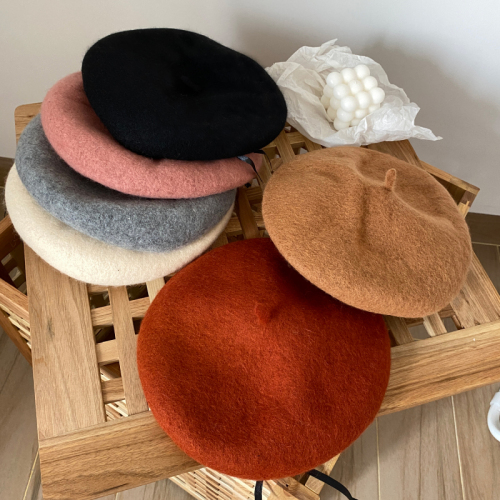 Beret women's British retro autumn and winter wool painter's hat ladies bud hat versatile trendy ins