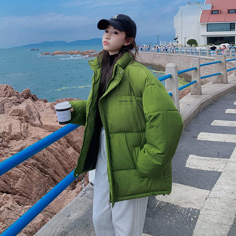 實拍2023冬新款麵包服女韓版oversize棉衣寬鬆小個子短款羽絨棉服