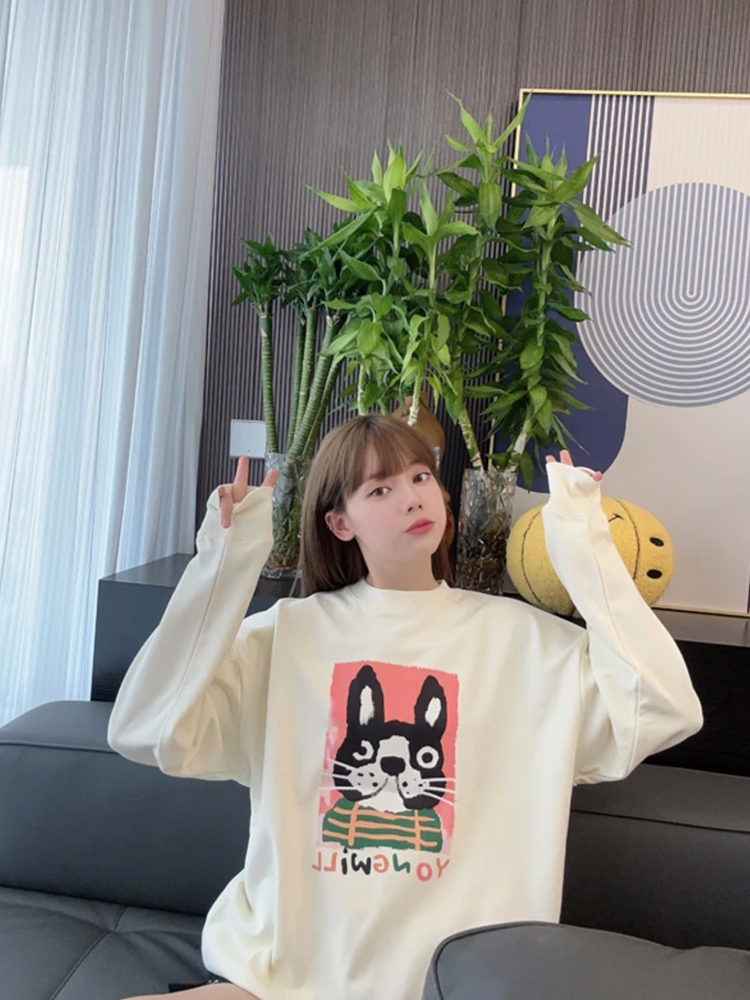2023年新款休閒學生裝 秋裝薄款衛衣女大碼 後包領 拉肩線 M-XXXL