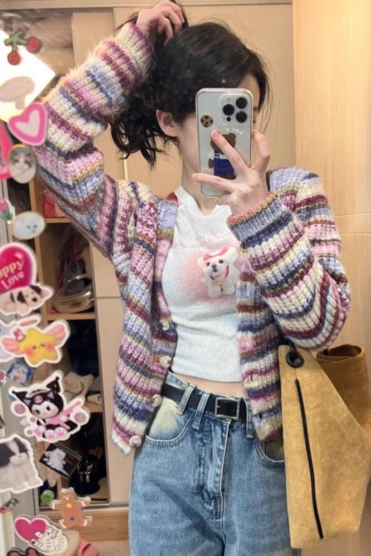 針織開衫毛衣女夏薄款2023春秋新款別致高級感獨特設計感上衣外套