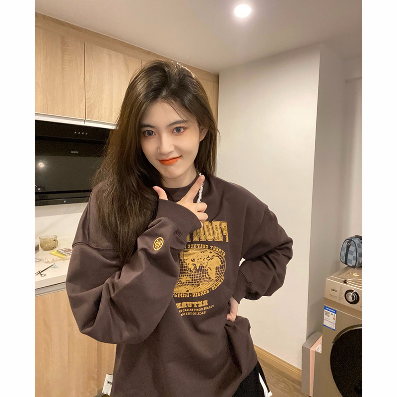 秋裝薄款衛衣女大碼 後包領 拉肩線 M-XXXL