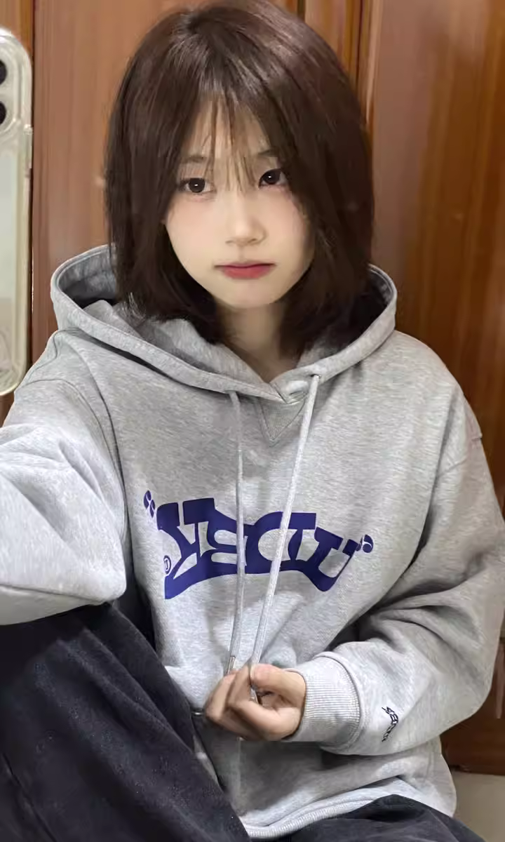 薄款華棉牛奶絲 加絨華棉銀狐絨 印花衛衣女連帽簡約高級感上衣
