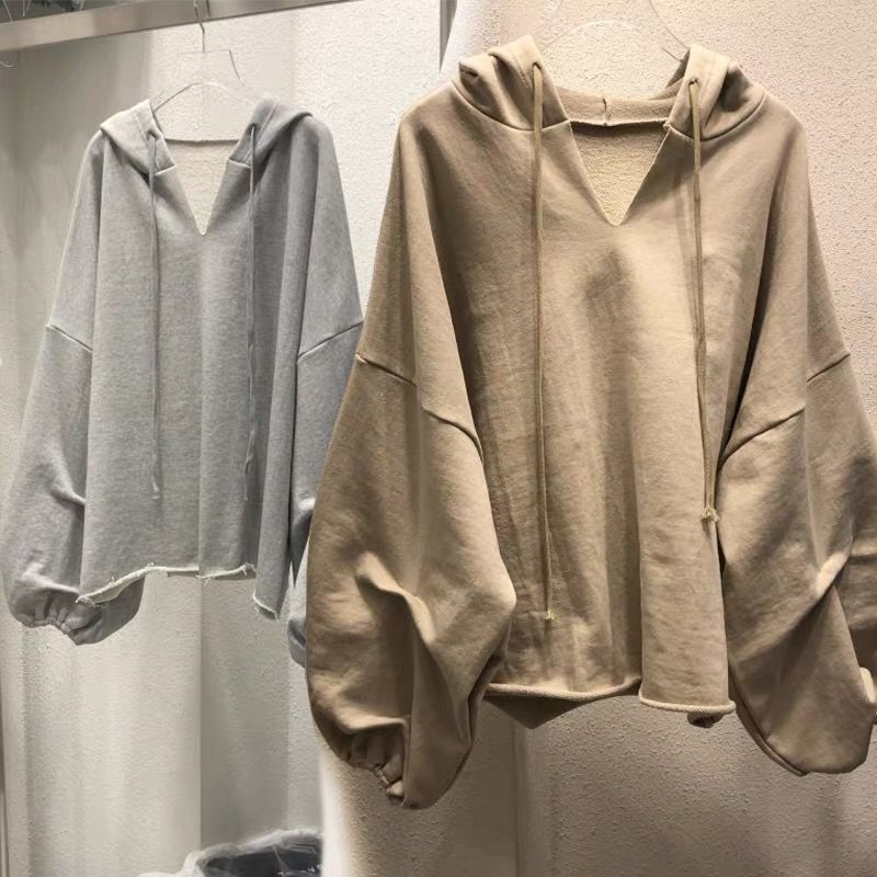 新款女春秋韓版長袖連帽ins薄款衛衣bf慵懶風百搭上衣寬鬆潮