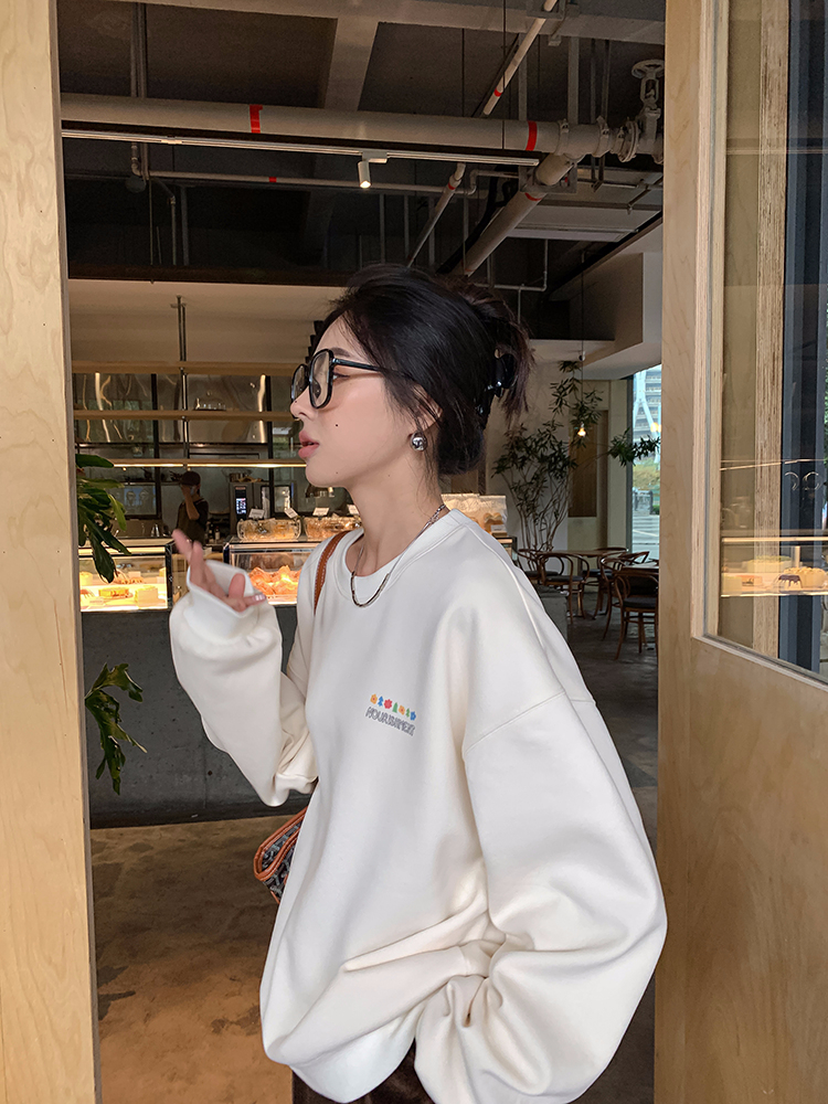 2023年新款時尚休閒 秋裝薄款衛衣女大碼 後包領 拉肩線 M-XXXL