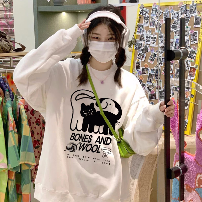2023新款寬鬆 秋裝薄款衛衣女大碼 後包領 拉肩線 M-XXXL