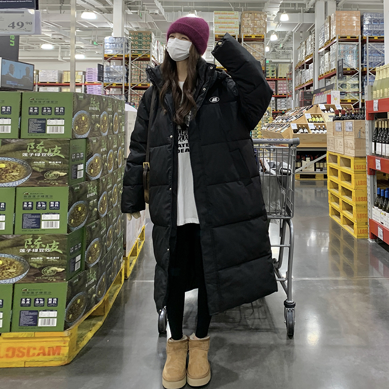 實拍羽絨棉服女中長款韓版寬鬆ins港風棉襖2023新款棉衣加厚外套