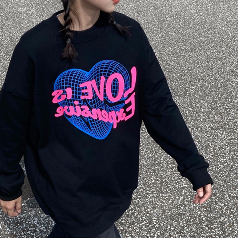 2023年新款時尚休閒女裝加絨250g / 大衛衣圓領秋冬款衛衣女加絨