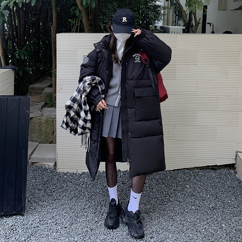 實拍2023新款畫解WAHJUIS 藝考生中長款羽絨服女冬麵包服棉襖外套