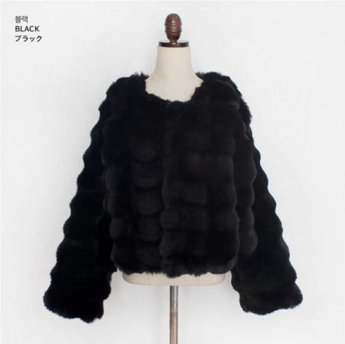 chic Korean winter thickened fashionable collarless versatile furry loose imitation mink velvet short coat 6796
