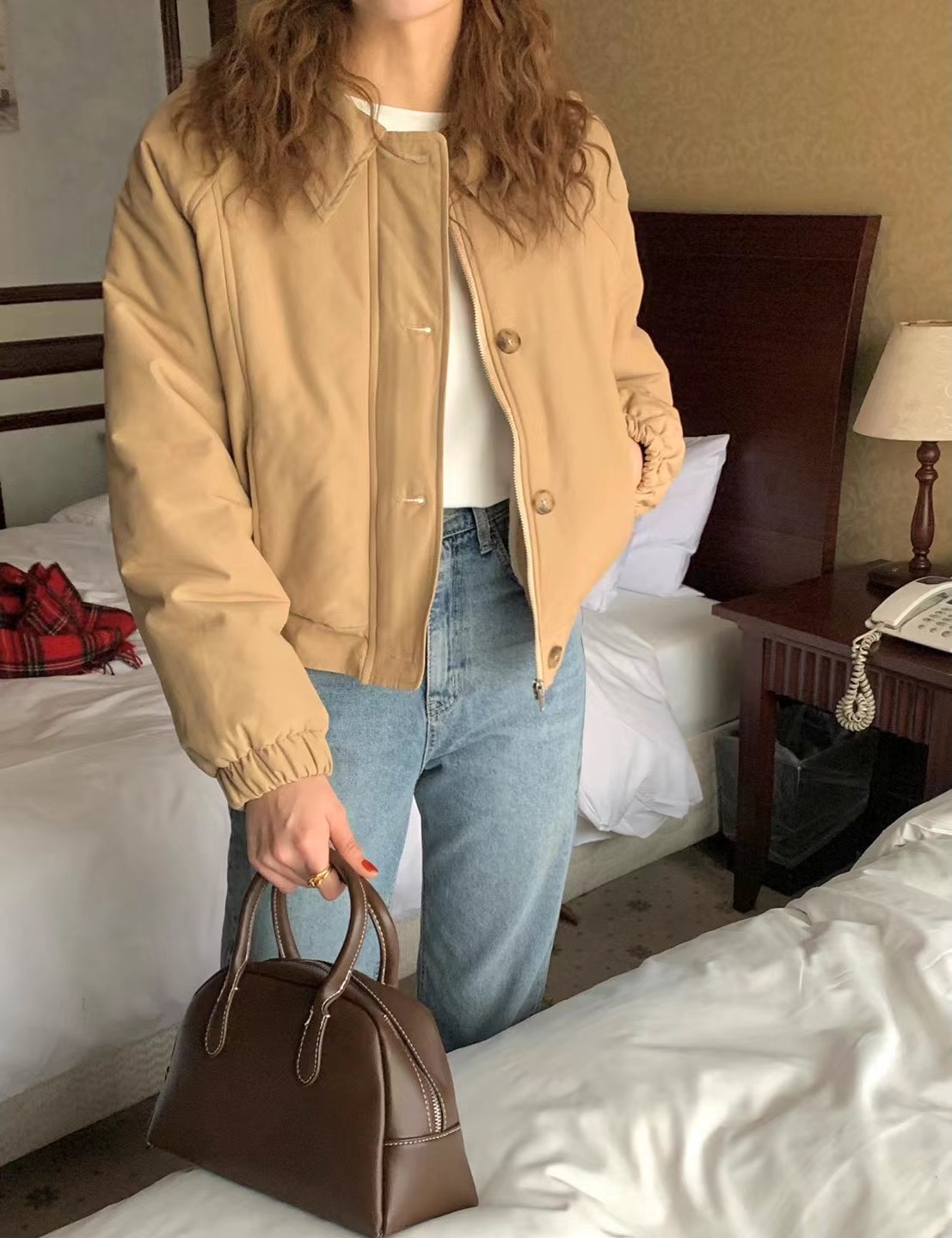 韓國chic飛行員夾克棒球服棉衣外套女