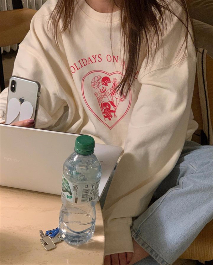 2023新款寬鬆情侶裝 秋裝薄款衛衣女大碼 後包領 拉肩線 M-XXXL