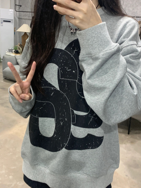 防棉華棉複合牛奶絲300克/銀狐絨400克圓領衛衣女